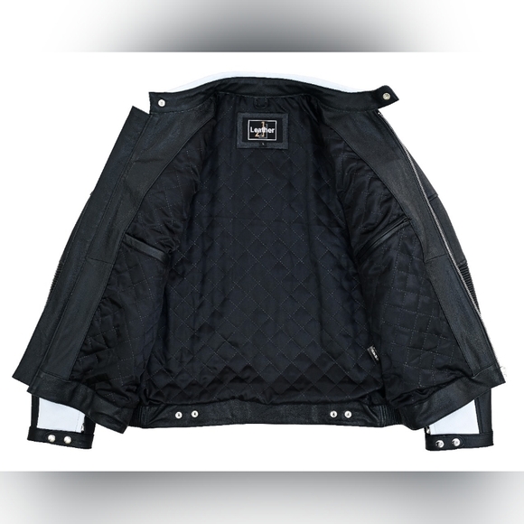 Men's Top Grade Motorcycle Leather Jacket - Picture 5 of 5